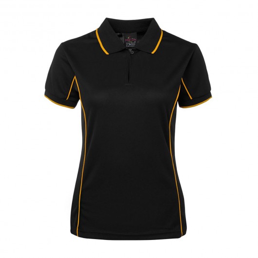 Black Gold Ladies Piping Polo Shirts
